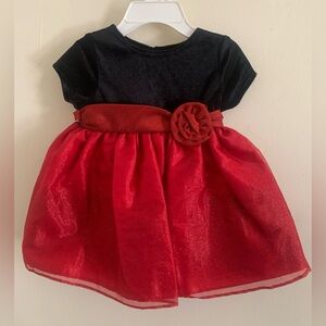 Elegant Red and Black Girls Dress